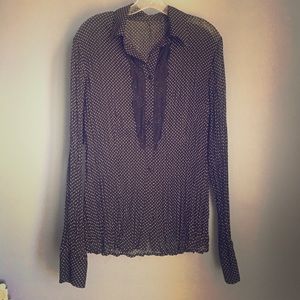 Unbranded polka dot blouse with ruffle lace detail